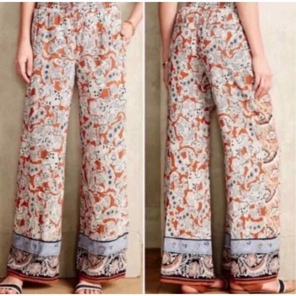 Anthropologie Hei Hei Lalasa Paisley Wide Leg Boho Pants - Women’s US M - Picture 1 of 9
